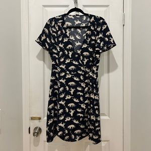 JCrew Printed Wrap Dress